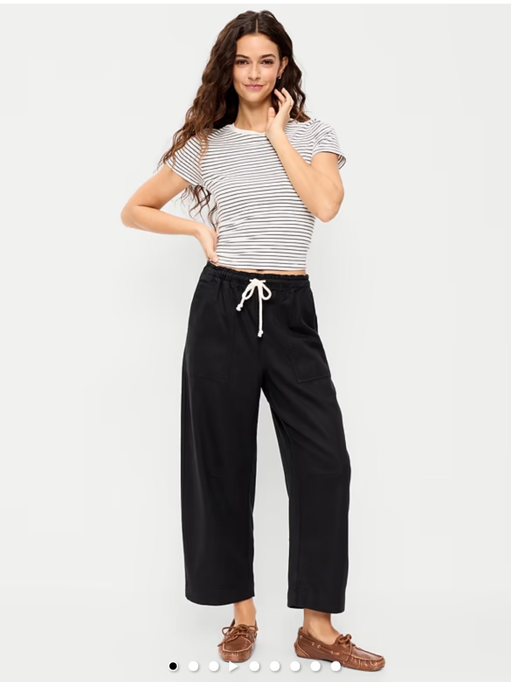 Old Navy high waist utility ankle pant XXL Black Wide-Leg Drawstring Pants